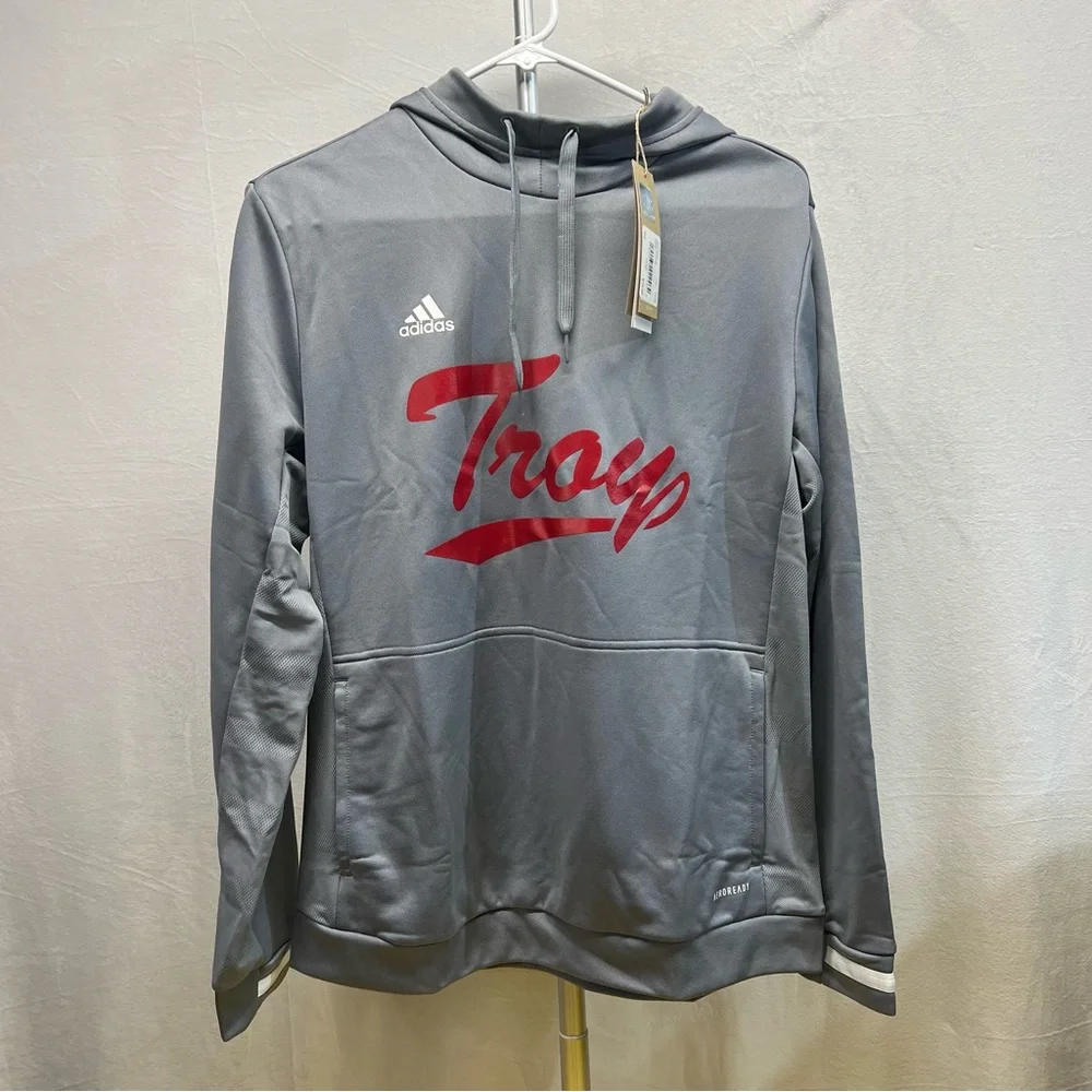 Adidas Troy Gray and Red Men's Hoodie Large